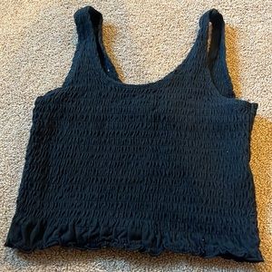 Black ruffled tank top